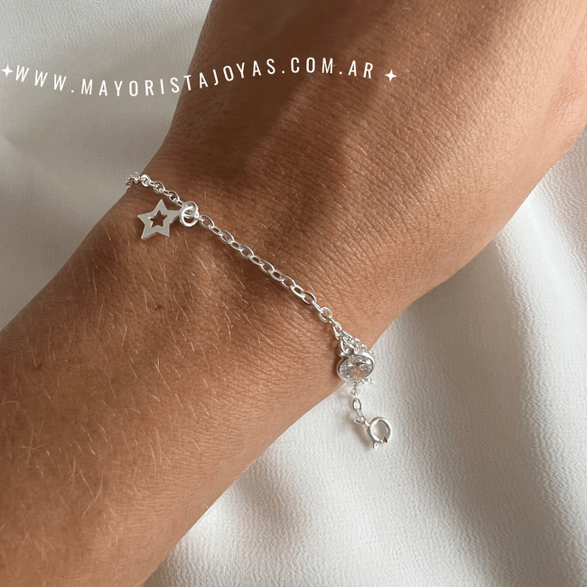PULSERA PLATA Y CUBIC (PBZ0139)