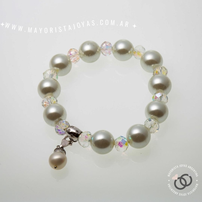 PULSERA PLATA Y CRISTALES CHECOS (PBC032)