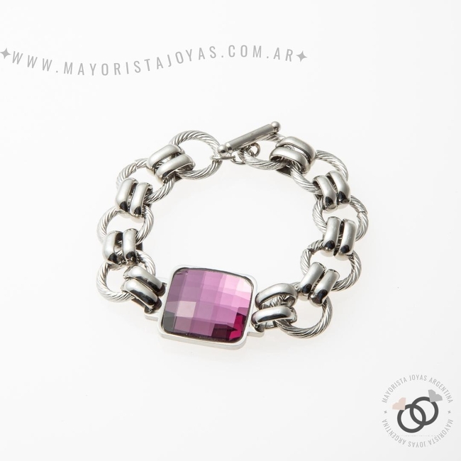 PULSERA ACERO Y ASTERISMO (BAP050)