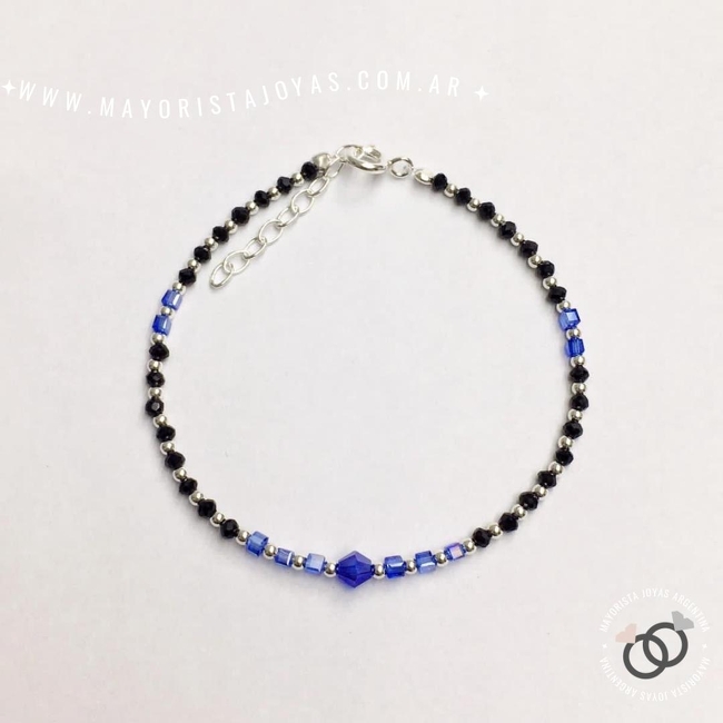 PULSERA PLATA Y CRISTAL (PBC181)