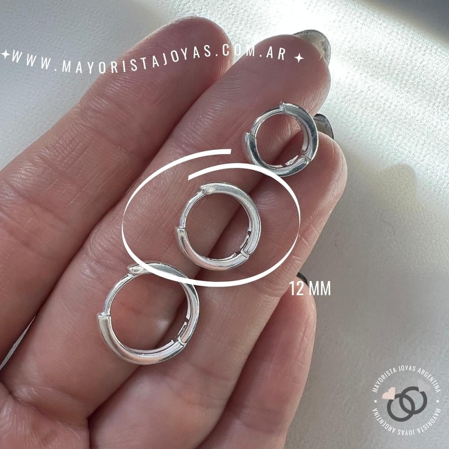 ARGOLLAS PLATA 12 MM (PHL184)