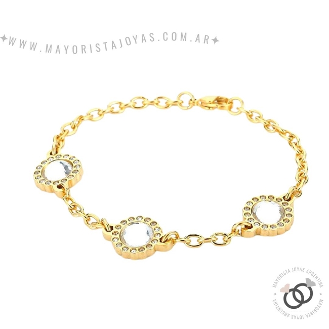 PULSERA CON CRISTALES Y ASTERISMOS (BAP0127)