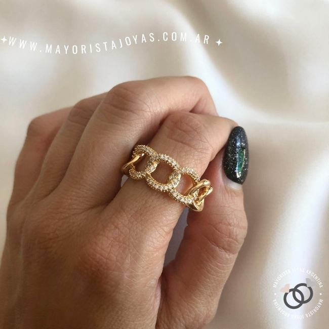 ANILLO CON  CRISTAL (MAN0109)