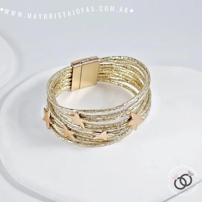 PULSERA DE ACERO Y CUERO (BAC0027D)