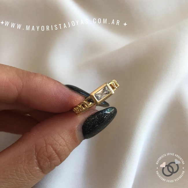 ANILLO CON  CRISTAL (MAN0097)
