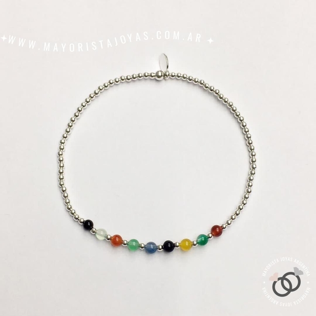 PULSERA PLATA Y PIEDRAS NATURALES (PBN111)