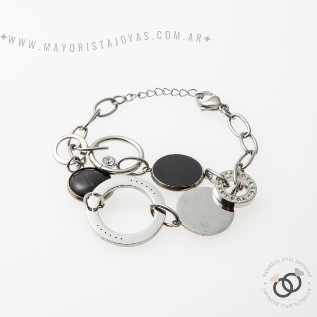 PULSERA ACERO Y ASTERISMO (BAP027)