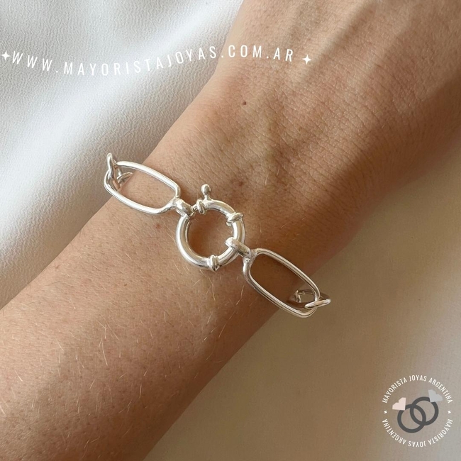 PULSERA PLATA ESLABÓN FORCET (PBL0199)