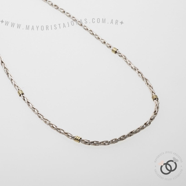 CADENA PLATA Y ORO 50 CM (POC0010)