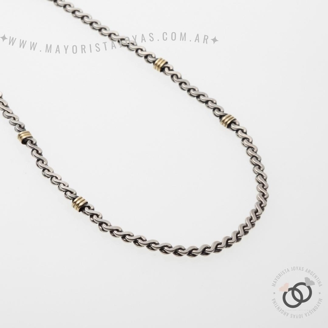 CADENA PLATA Y ORO 45 CM (POC0013)