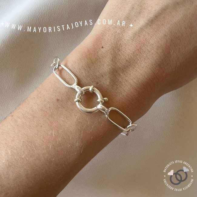PULSERA PLATA ESLABON FORCET (PBL0198)