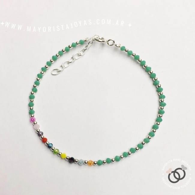 PULSERA PLATA Y CRISTAL (PBC0174)