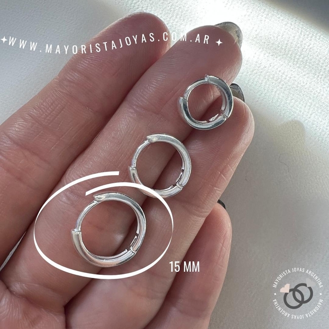 ARGOLLAS PLATA 15 MM (PHL0185)