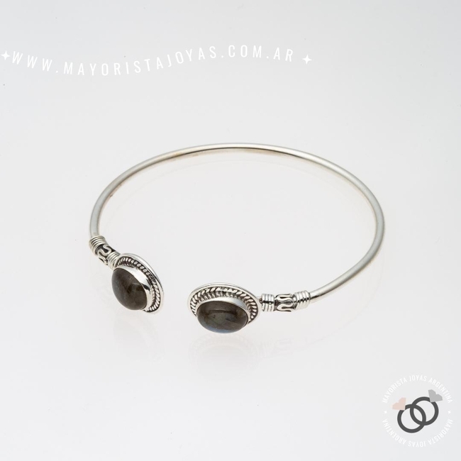 PULSERA PLATA Y PIEDRAS (PBN101LB)