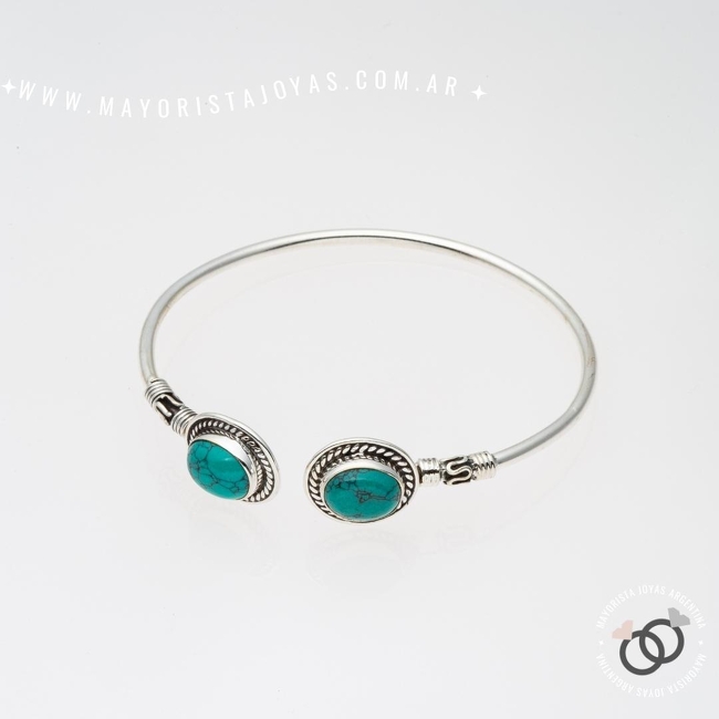 PULSERA PLATA Y PIEDRAS (PBN101T)