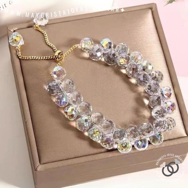 PULSERA CON CRISTALES Y ASTERISMOS (BAP0119)