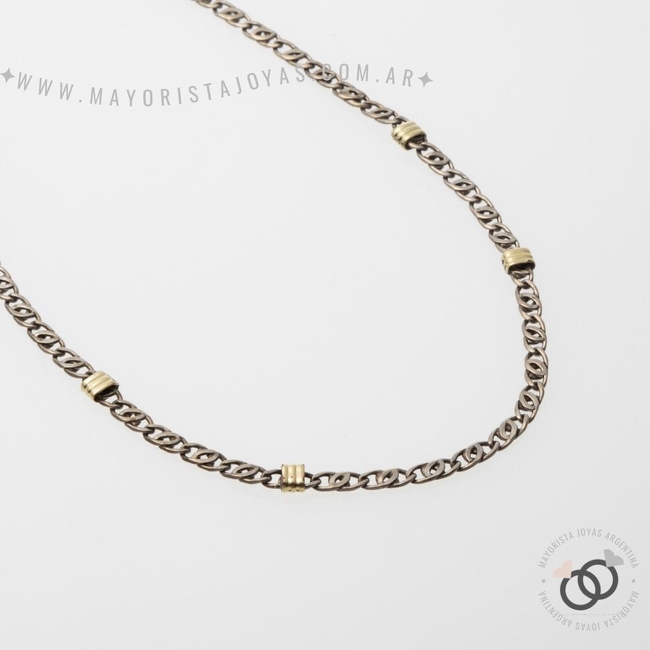 CADENA PLATA Y ORO 40 cm (POC0006)