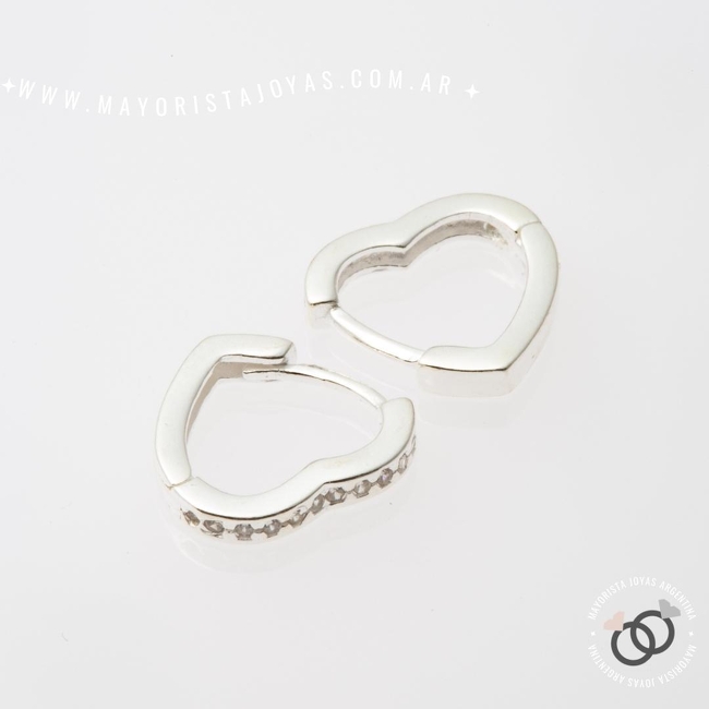 ARGOLLAS CORAZÓN 12 MM PLATA Y CUBIC (PPC0264)