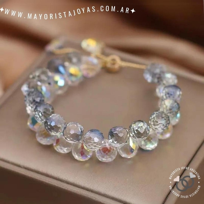 PULSERA CON CRISTALES Y ASTERISMOS (BAP0119H)