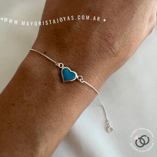 PULSERA PLATA Y PIEDRA (PBN061)