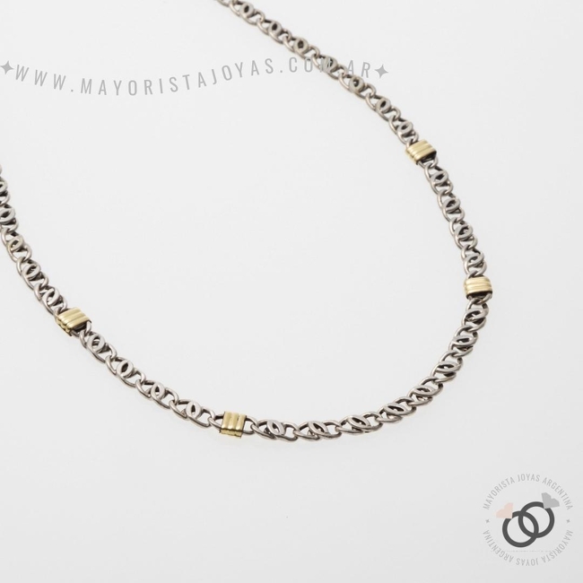 CADENA PLATA Y ORO 40 CM(POC0003)