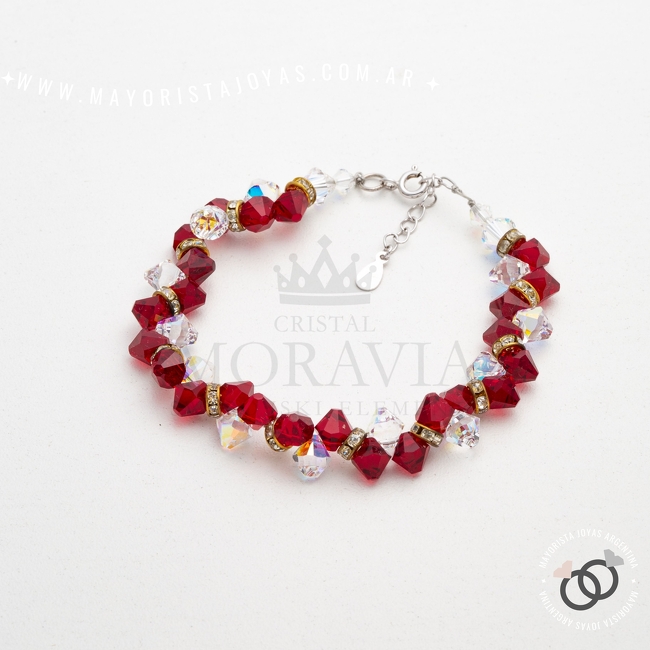PULSERA PLATA Y CRISTAL (PBC0244)