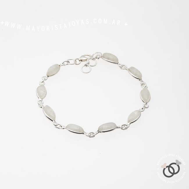 PULSERA PLATA Y PIEDRAS (PBN107PL)
