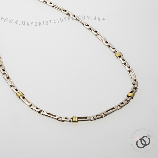 CADENA PLATA Y ORO 40 CM (POC0015)