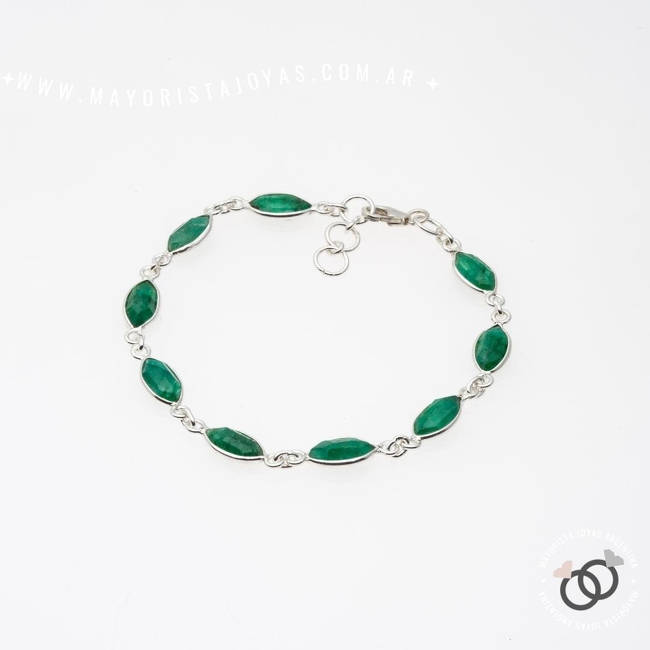 PULSERA PLATA Y PIEDRAS (PBN107E)