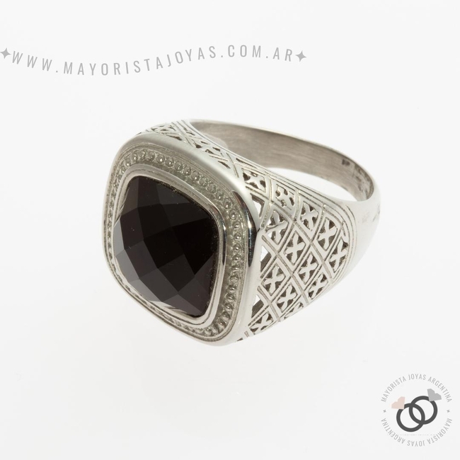 ANILLOS DE ACERO Y PIEDRA (AAP080)