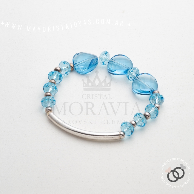 PULSERA PLATA Y CRISTAL (PBC0227)