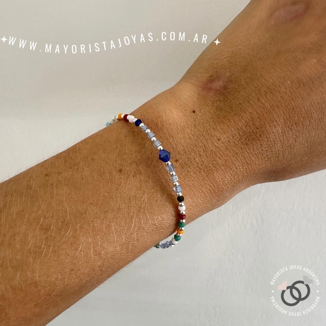 PULSERA PLATA Y CRISTAL (PBC0279)