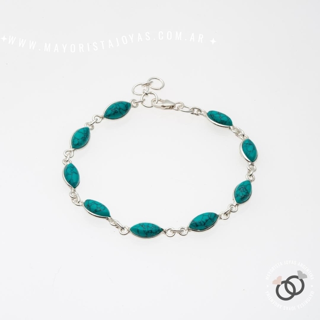 PULSERA PLATA Y PIEDRAS (PBN107T)