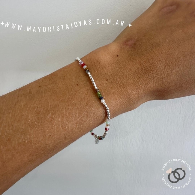 PULSERA PLATA Y CRISTAL (PBC0269)