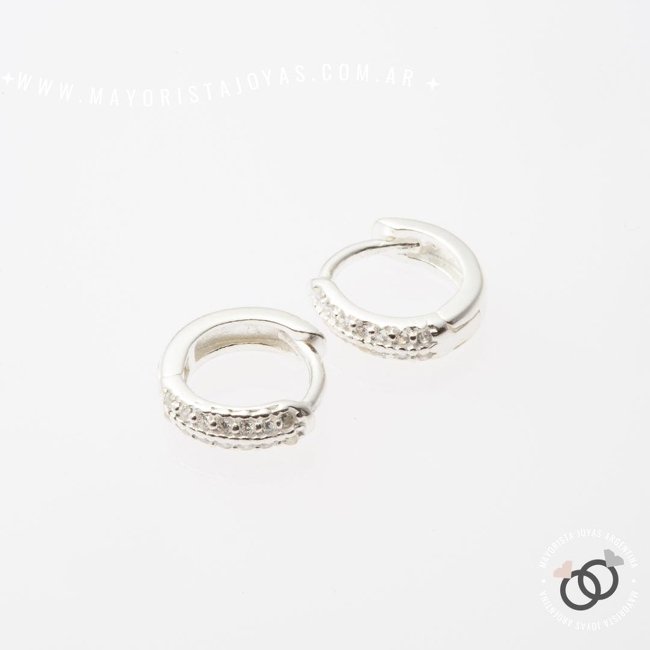 ARGOLLAS 10 MM PLATA Y CUBIC (PPC0278)