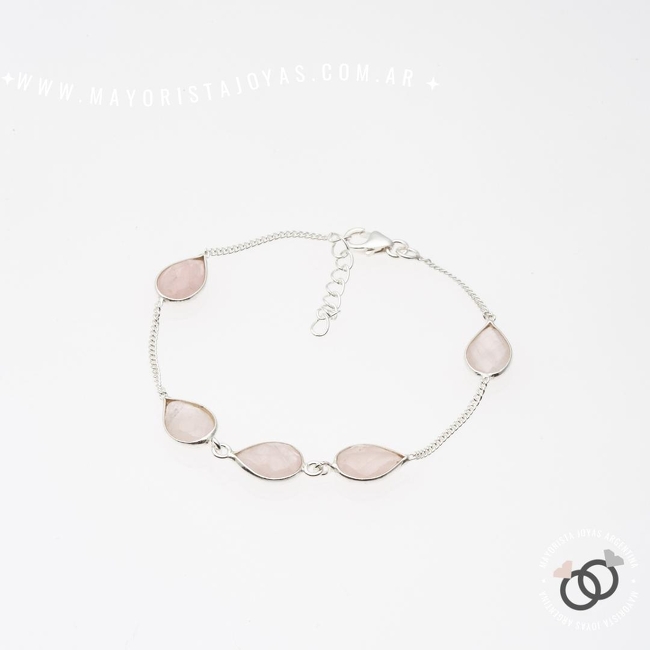 PULSERA PLATA Y PIEDRAS (PBN110C)