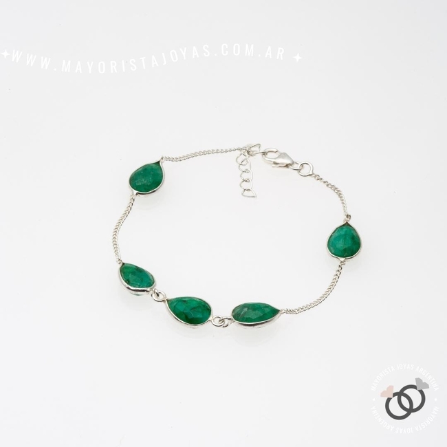 PULSERA PLATA Y PIEDRAS (PBN110E)