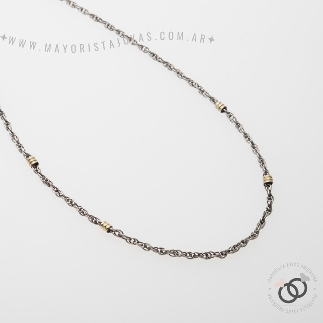 CADENA PLATA Y ORO 40 CM (POC0002)