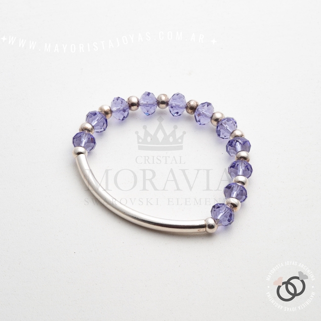 PULSERA PLATA Y CRISTAL (PBC0240)