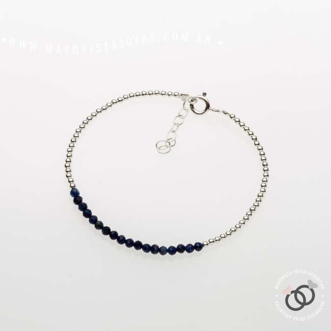 PULSERA PLATA Y PIEDRA REGULABLE (PBN0096)