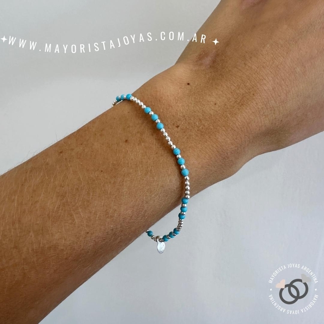 PULSERA PLATA Y PIEDRA (PBN0118)