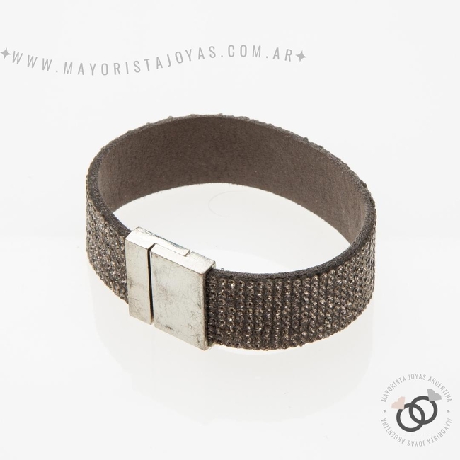 PULSERA DE ACERO Y CUERO (BAC015)