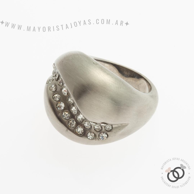 ANILLOS ACERO Y CRISTAL (AAC177)