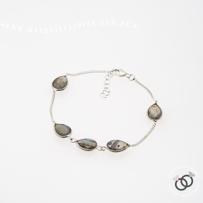 PULSERA PLATA Y PIEDRAS (PBN110L)