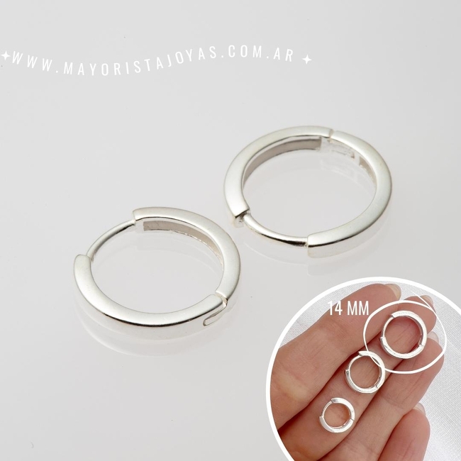 ARGOLLAS PLATA 14 MM (PHL0178)