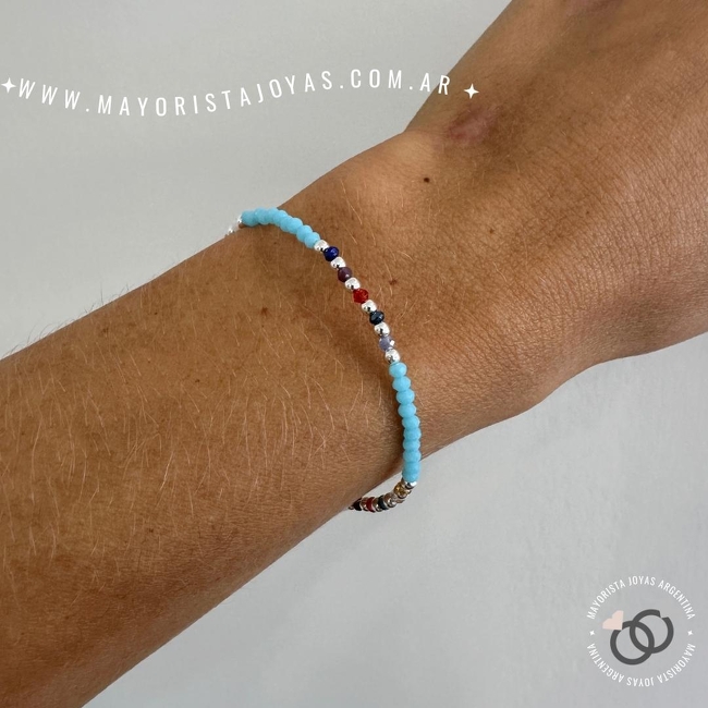 PULSERA PLATA Y CRISTAL (PBC0290)