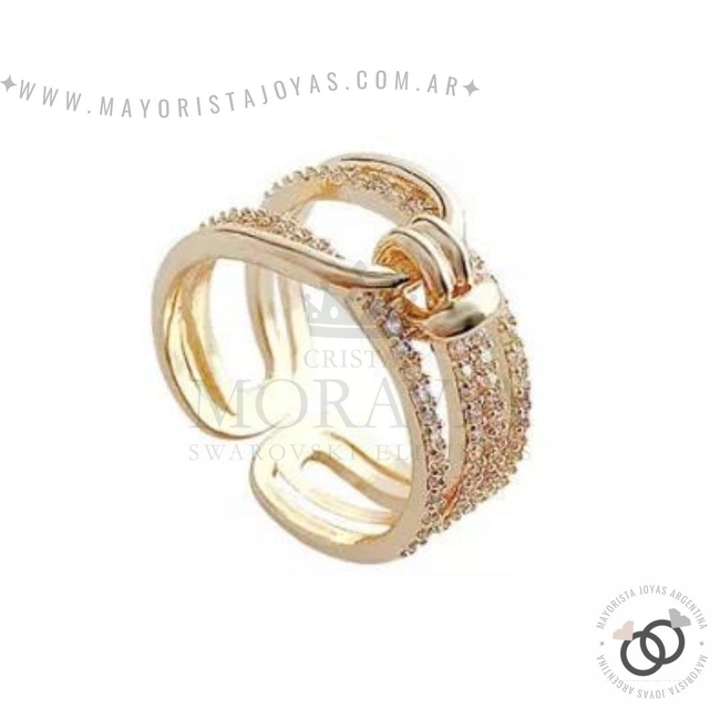 ANILLO CON  CRISTAL (MAN0083)