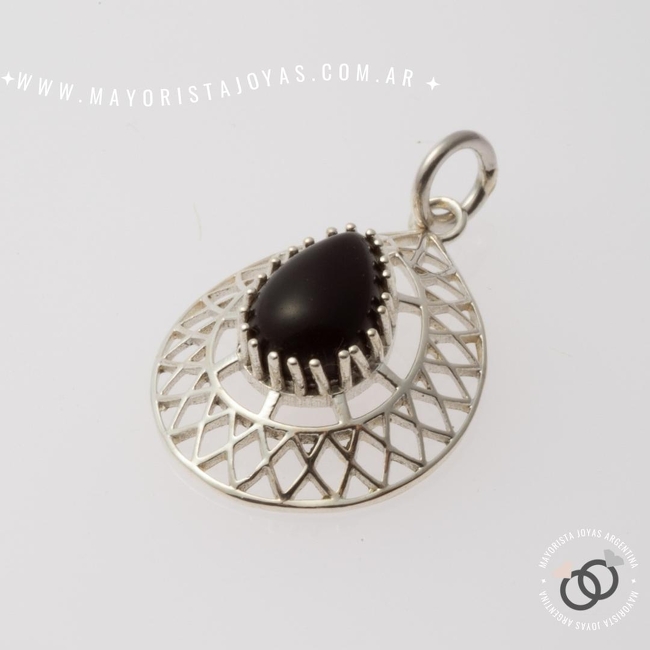 DIJE PLATA Y PIEDRA (PPD157O)