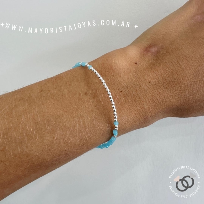 PULSERA PLATA Y CRISTAL (PBC0291)