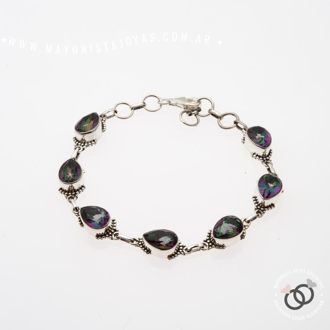 PULSERA PLATA Y PIEDRAS (PBN0106)
